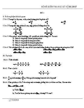 Bộ đề kiểm tra học kỳ II - Toán 6